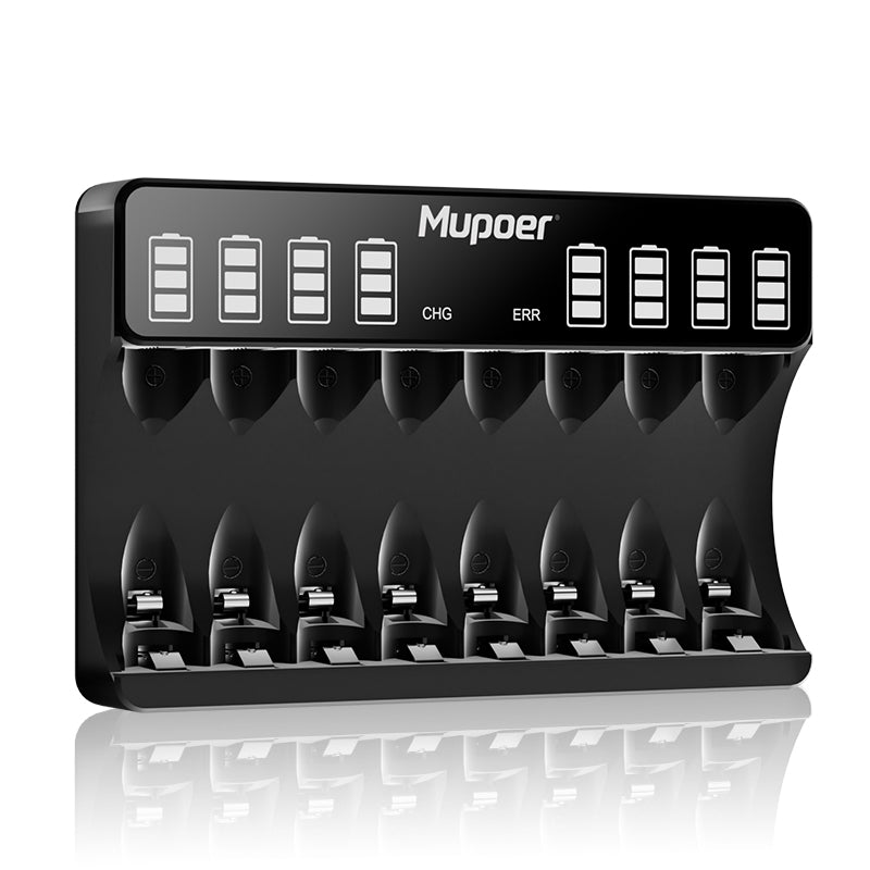Mupoer® EcoVolt Combo - Rechargeable Ni-MH Batteries & LCD Charger