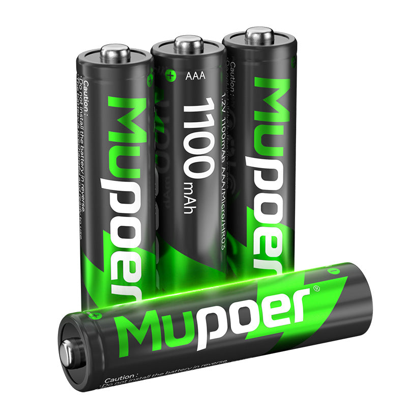 Mupoer® EcoVolt AAA Ni-MH Batteries - 1100mAh 1.2V Rechargeable