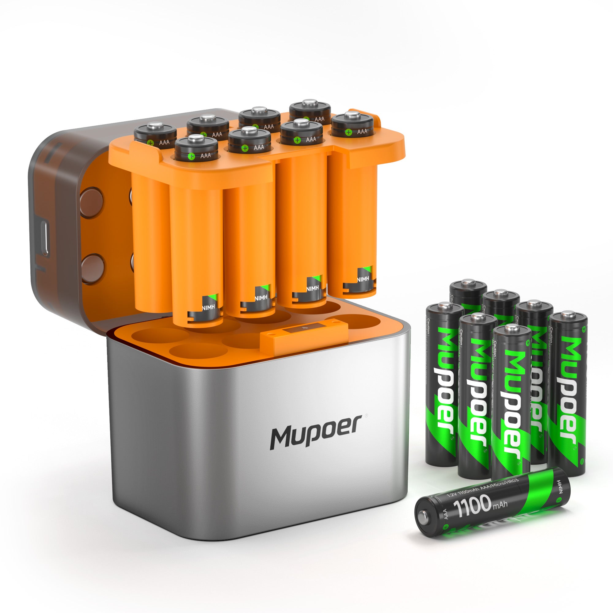 AAA NiMH Rechargeable Batteries with Hybrid Charger | AA/AAA Removable Charger for NiMH & Lithium-ion Battery