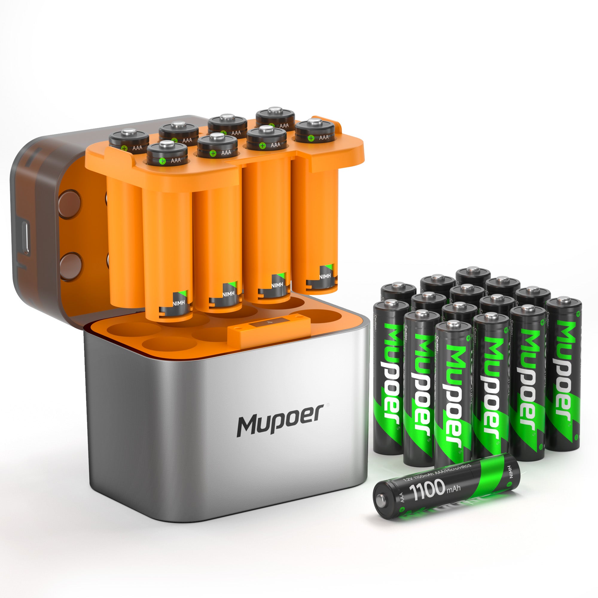 AAA NiMH Rechargeable Batteries with Hybrid Charger | AA/AAA Removable Charger for NiMH & Lithium-ion Battery
