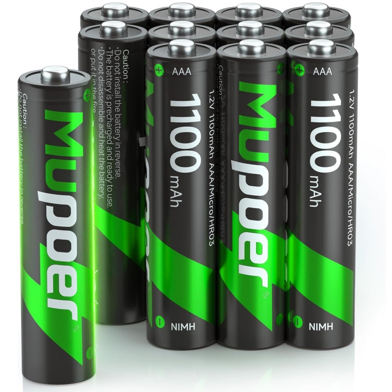 Mupoer® EcoVolt AAA Ni-MH Batteries - 1100mAh 1.2V Rechargeable