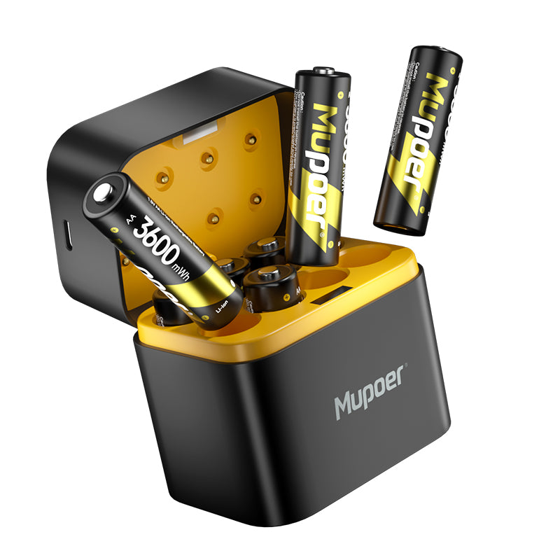 Mupoer® PowerPro AA Li-ion Batteries - 3600mWh 1.5V Rechargeable