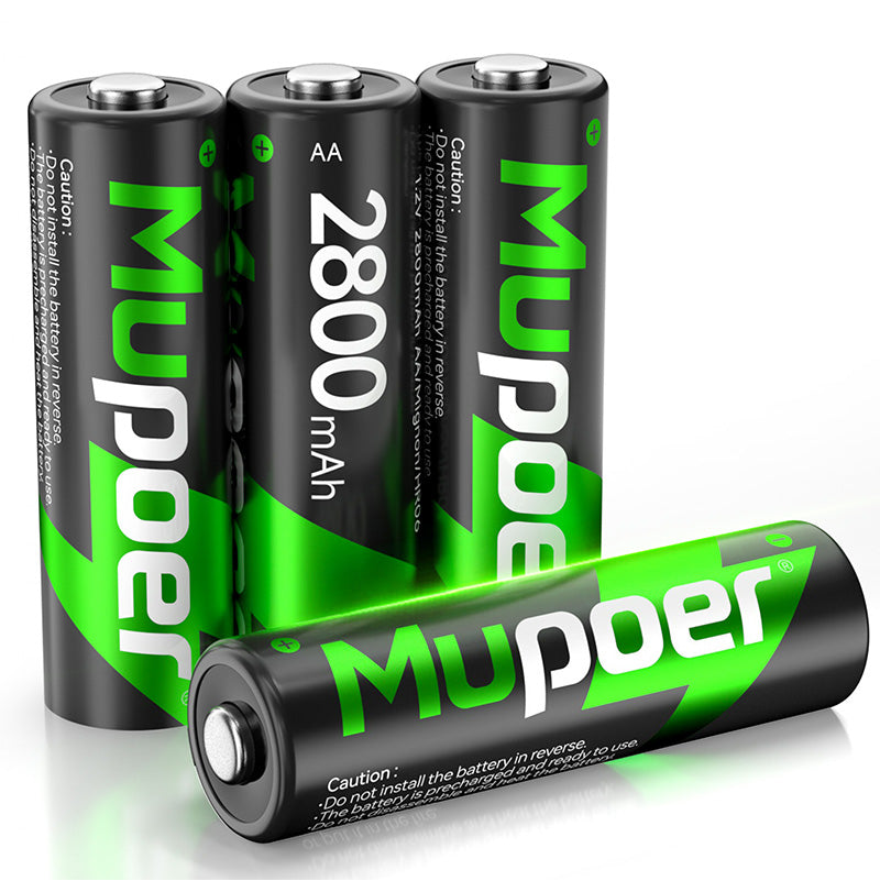 Mupoer® EcoVolt AA Ni-MH Batteries - 2800mAh 1.2V Rechargeable