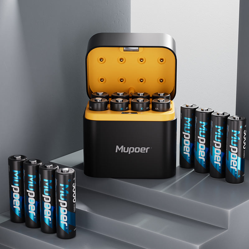 Mupoer® PowerPro AA Li-ion Batteries - 3000mWh 1.5V Rechargeable