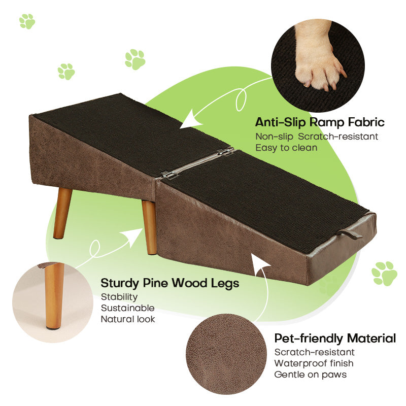 Dog Ramp with Ottoman Design – Pet Steps and Footrest for Small & Senior Dogs