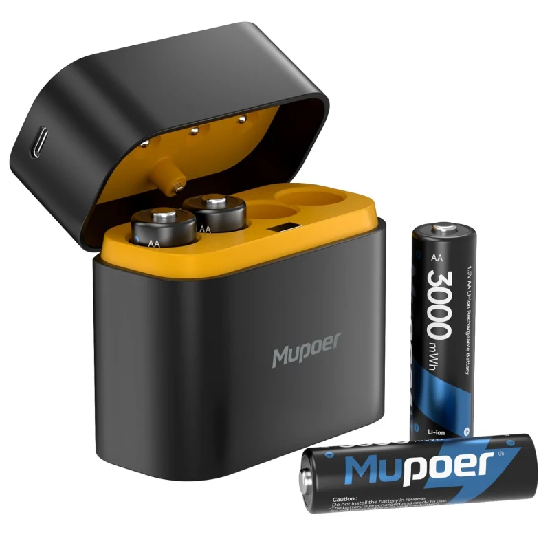 Mupoer® PowerPro AA Li-ion Batteries - 3600mWh 1.5V Rechargeable