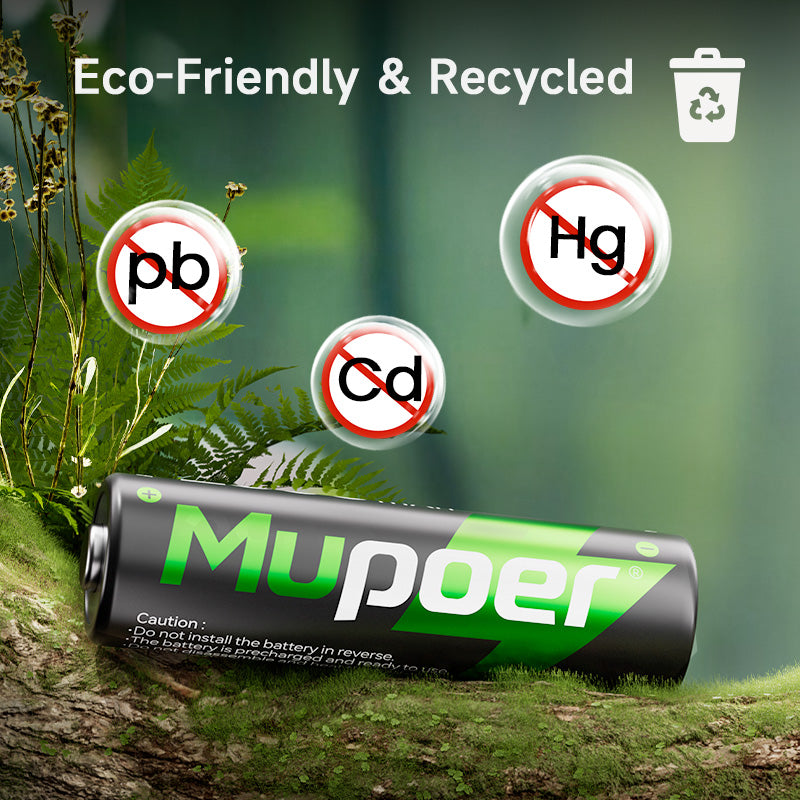 Mupoer® EcoVolt AA Ni-MH Batteries - 2800mAh 1.2V Rechargeable