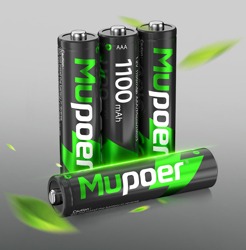 Mupoer® EcoVolt AAA Ni-MH Batteries - 1100mAh 1.2V Rechargeable