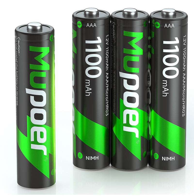 Mupoer® EcoVolt AAA Ni-MH Batteries - 1100mAh 1.2V Rechargeable