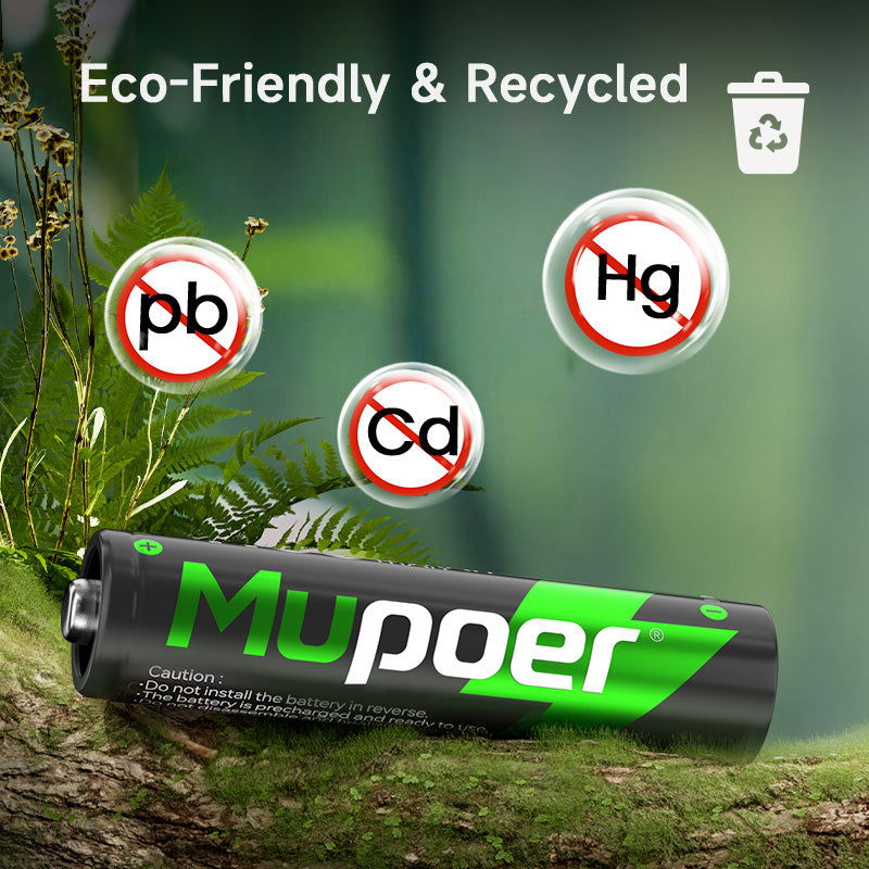 Mupoer® EcoVolt AAA Ni-MH Batteries - 1100mAh 1.2V Rechargeable