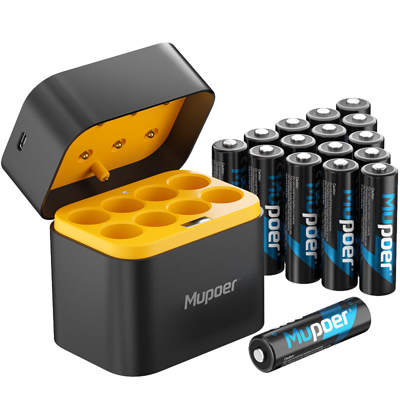 Mupoer® PowerPro AA Li-ion Batteries - 3000mWh 1.5V Rechargeable