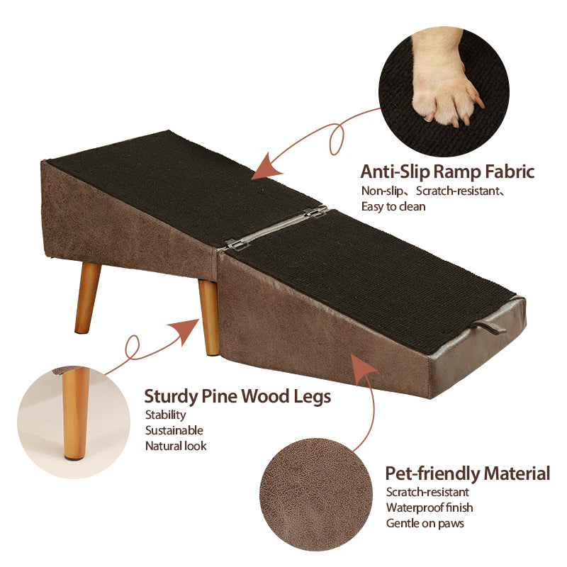 Ziluce® 2-in-1 Dog Ramp & Ottoman – Pet Steps and Footrest for Small & Senior Dogs