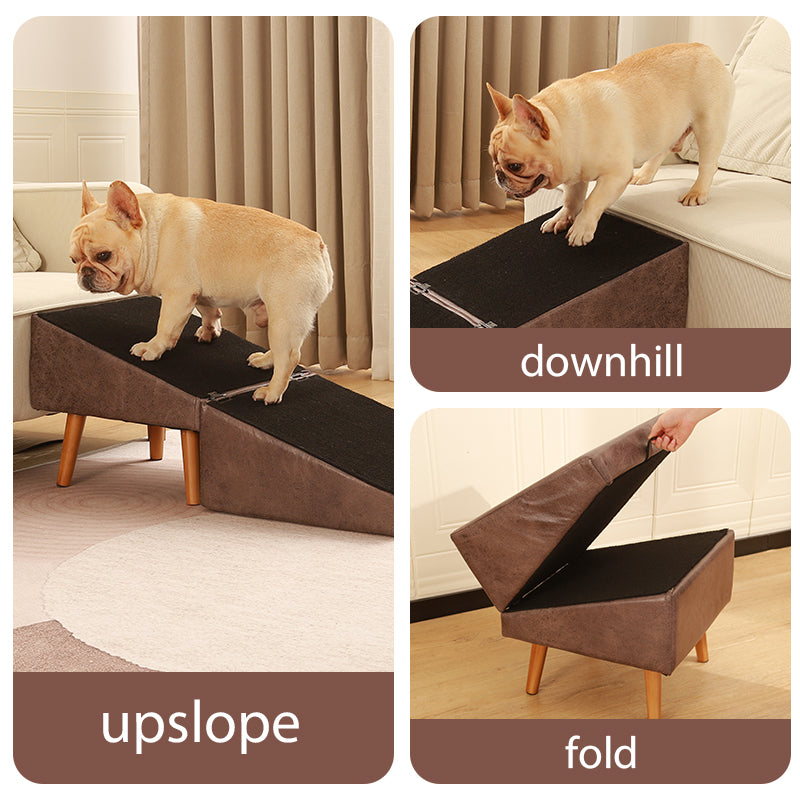 Ziluce® 2-in-1 Dog Ramp & Ottoman – Pet Steps and Footrest for Small & Senior Dogs